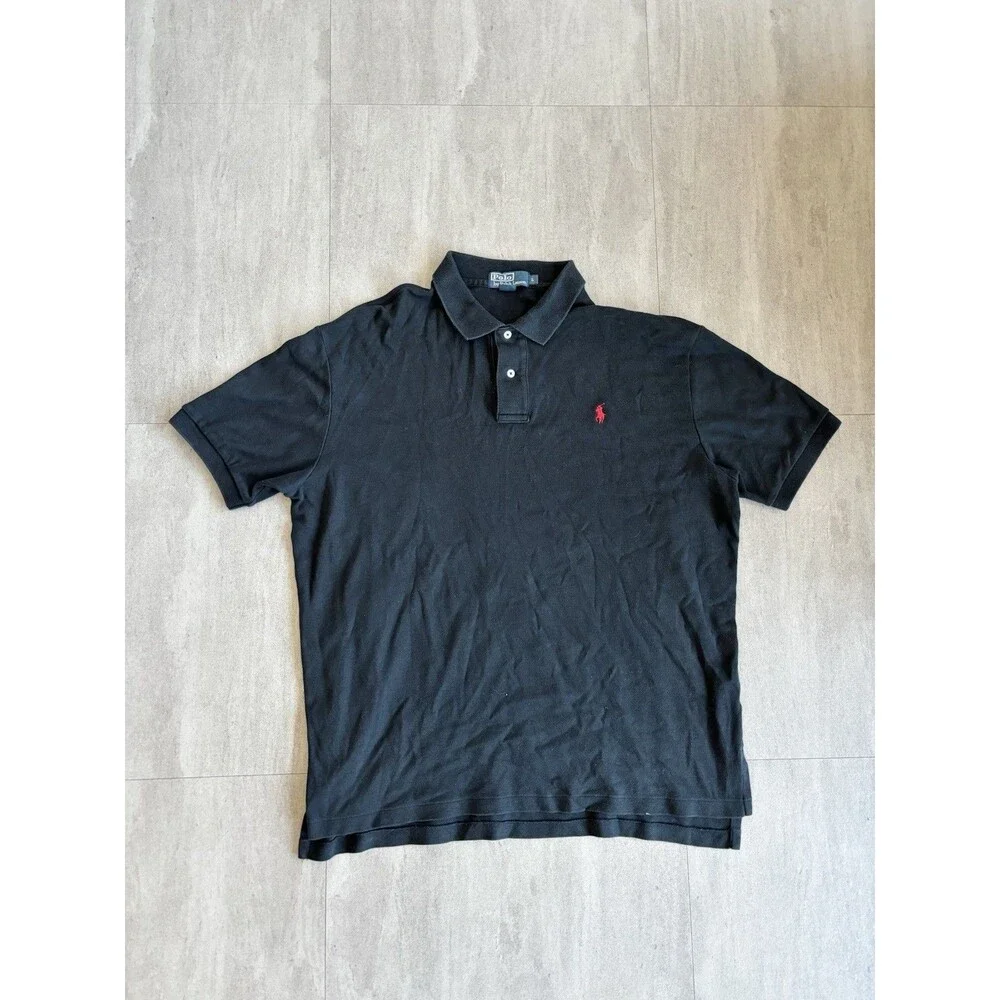 Polo Ralph Lauren Polo Shirt Men’s Large Black Red Pony Rugby Shirt